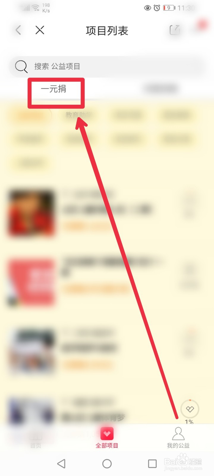 在京东APP我的公益怎么进行一元捐赠？