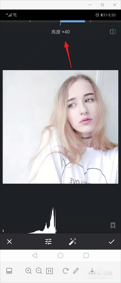 snapseed在使用中如何精确加强或减弱亮度