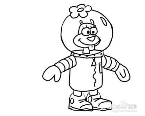 怎样画松鼠珊迪的简笔画教程