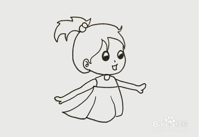 伴儿成长简笔画系列-少女怎么画方法二