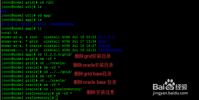 彻底删除Linux中oracle信息--rac集群