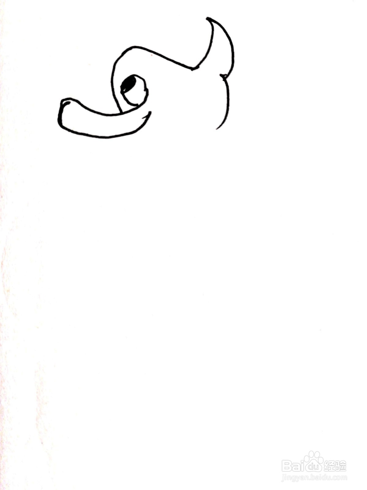 长着大鼻子的狼线描画怎么画