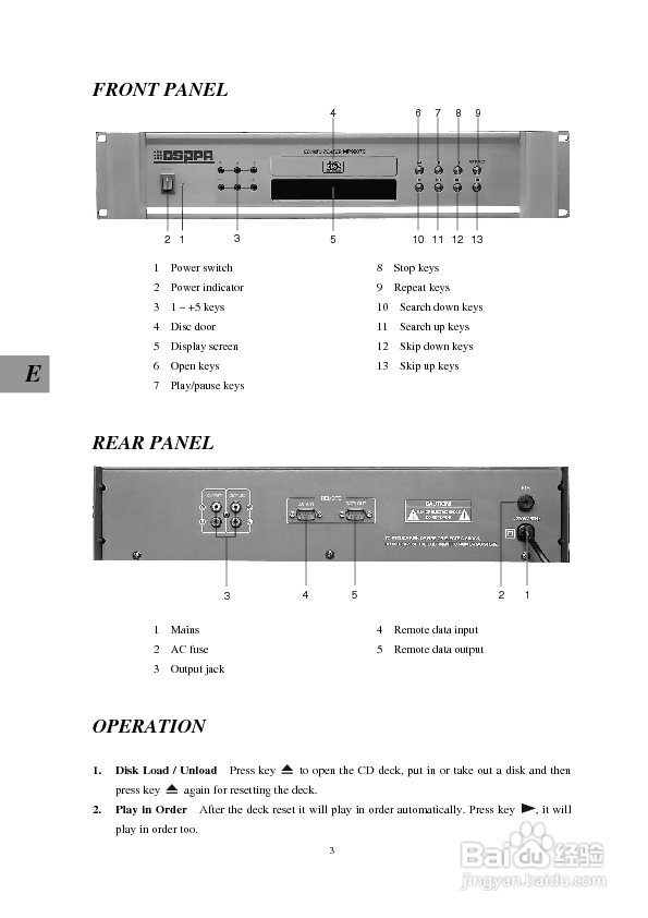 DSPPA MP-9907C CD机使用说明书
