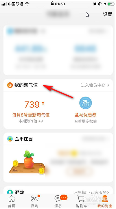 淘宝我的淘气值权益怎么查看