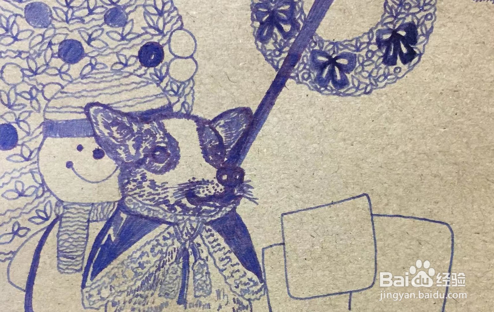 插画教程之圣诞节树下的柯基犬