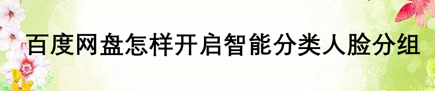 <b>百度网盘怎样开启智能分类人脸分组</b>