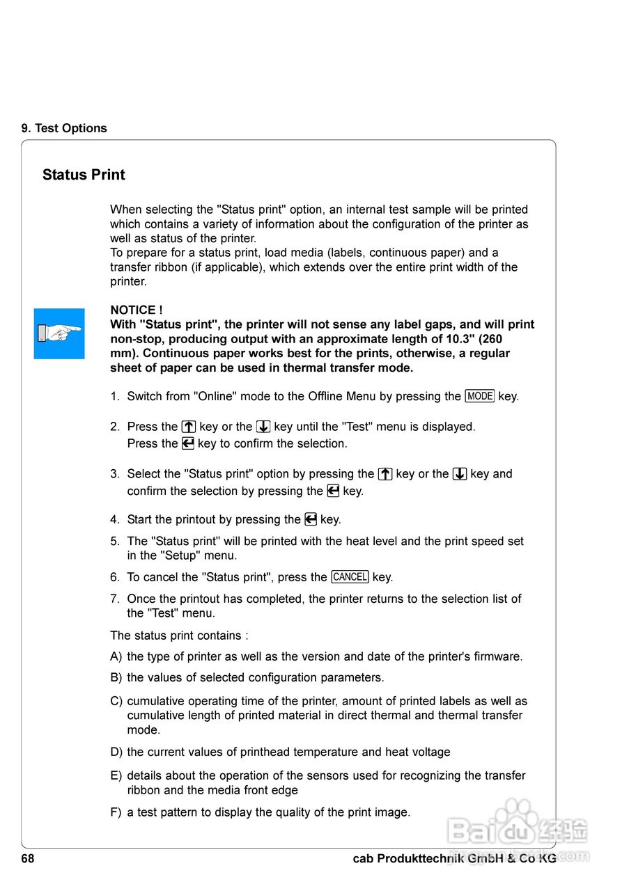 cab A8300打印机使用说明书:[7]