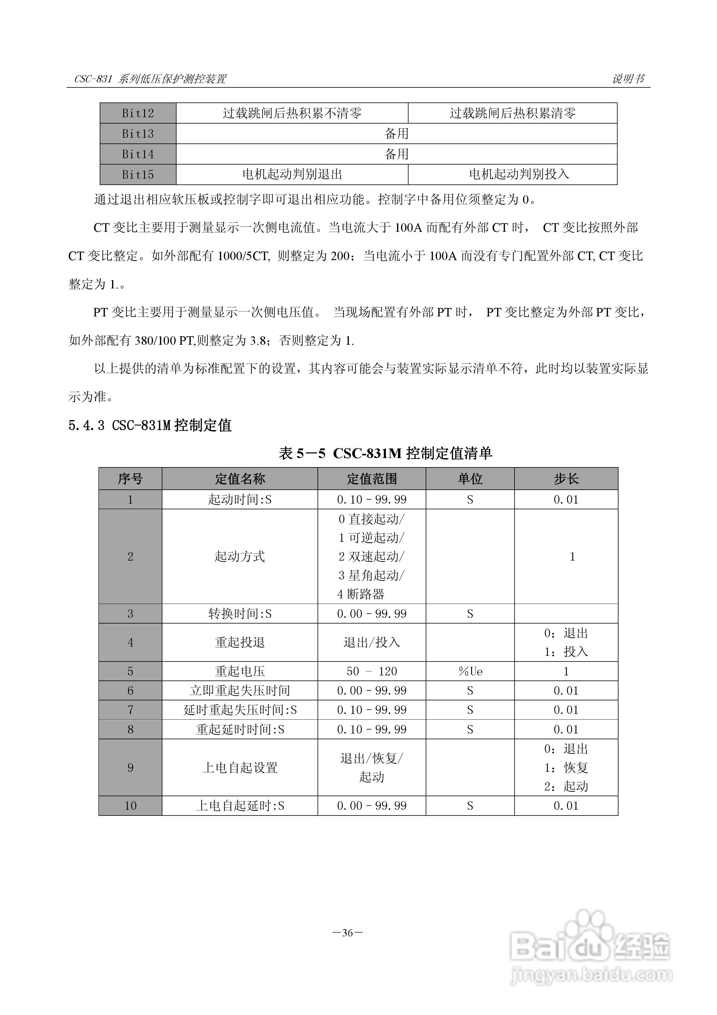 CSC-831P低压PT 保护测控装置说明书:[5]