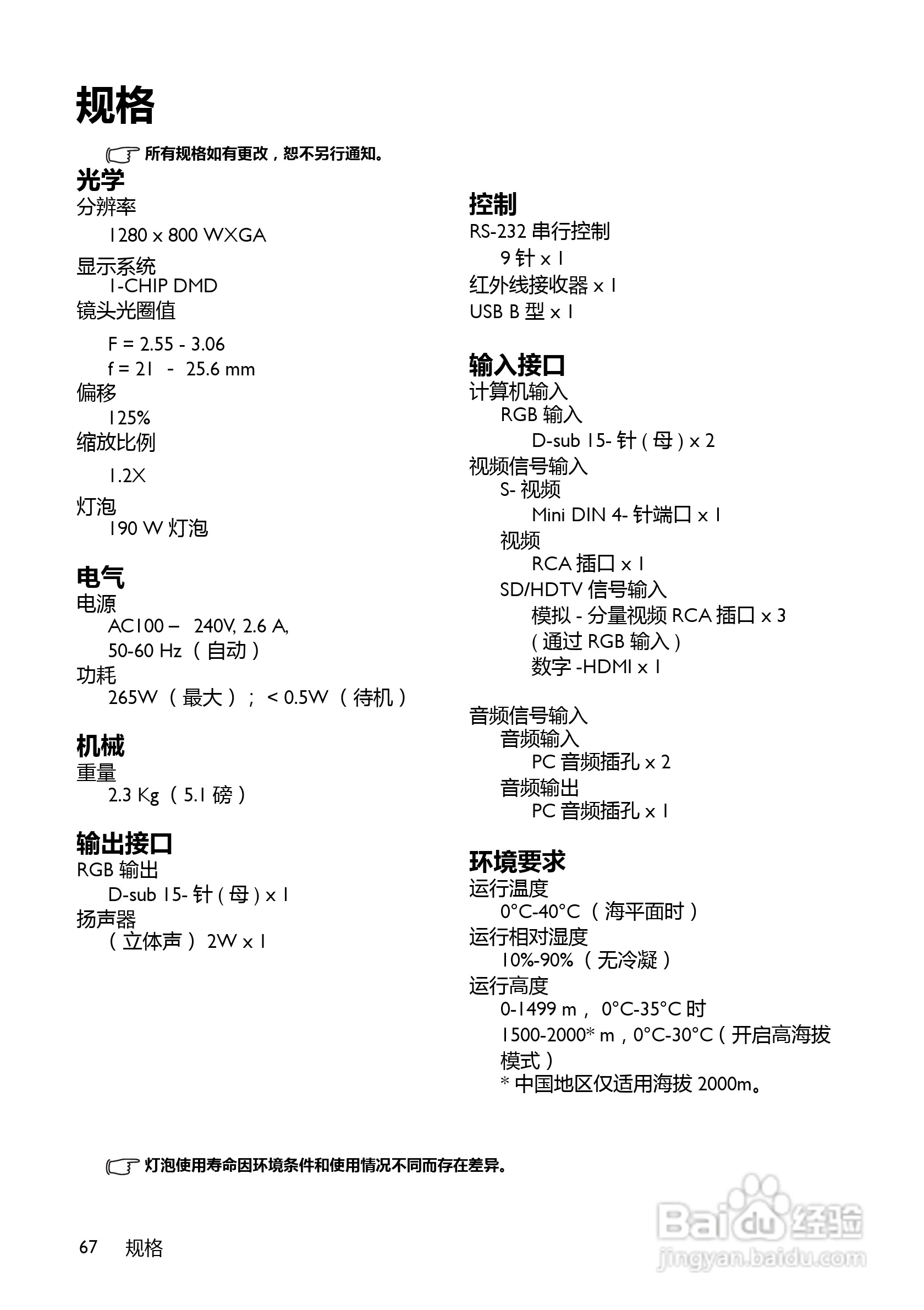 BenQ BW5628投影机使用说明书:[7]