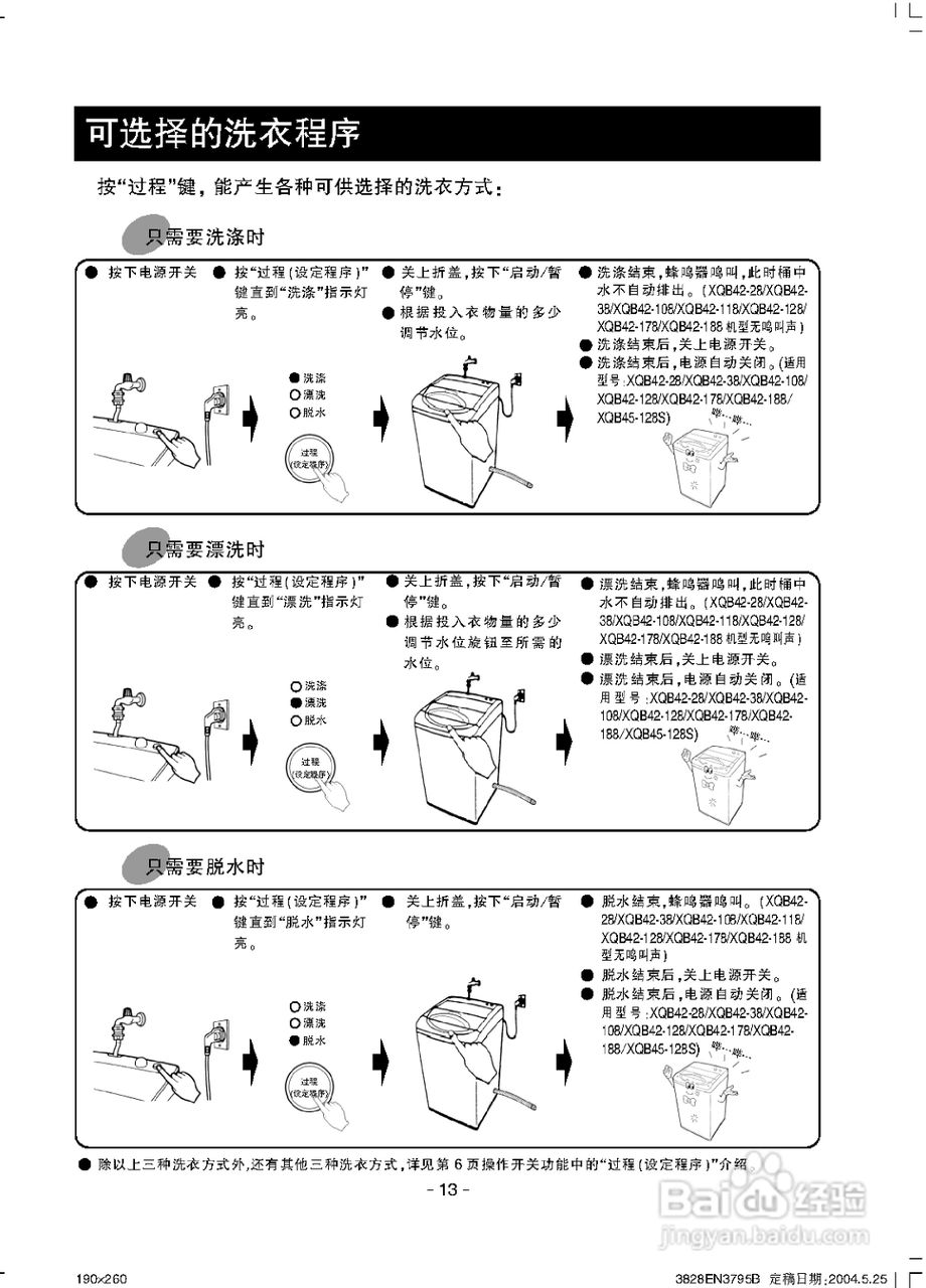 LG XQB42-18洗衣机使用说明书