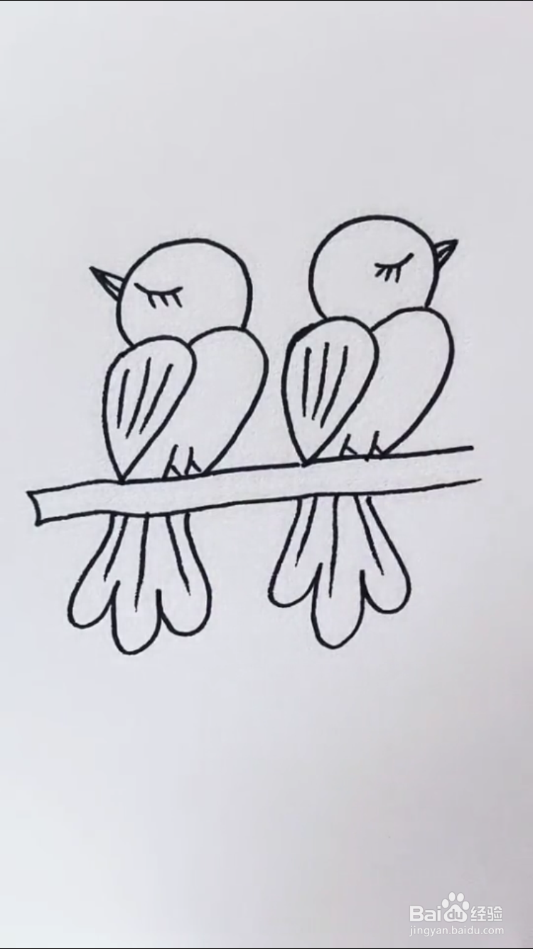 两只生气小鸟的简笔画如何画？