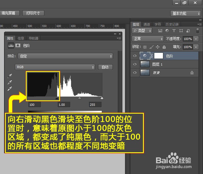 PS如何调整输入色阶黑色滑块