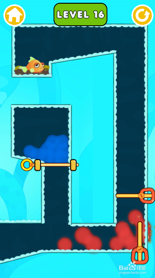 Fish Rescue Pull The Pin的Level 16怎样过关