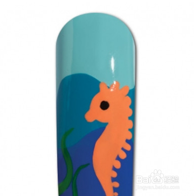 海马图案美甲教程