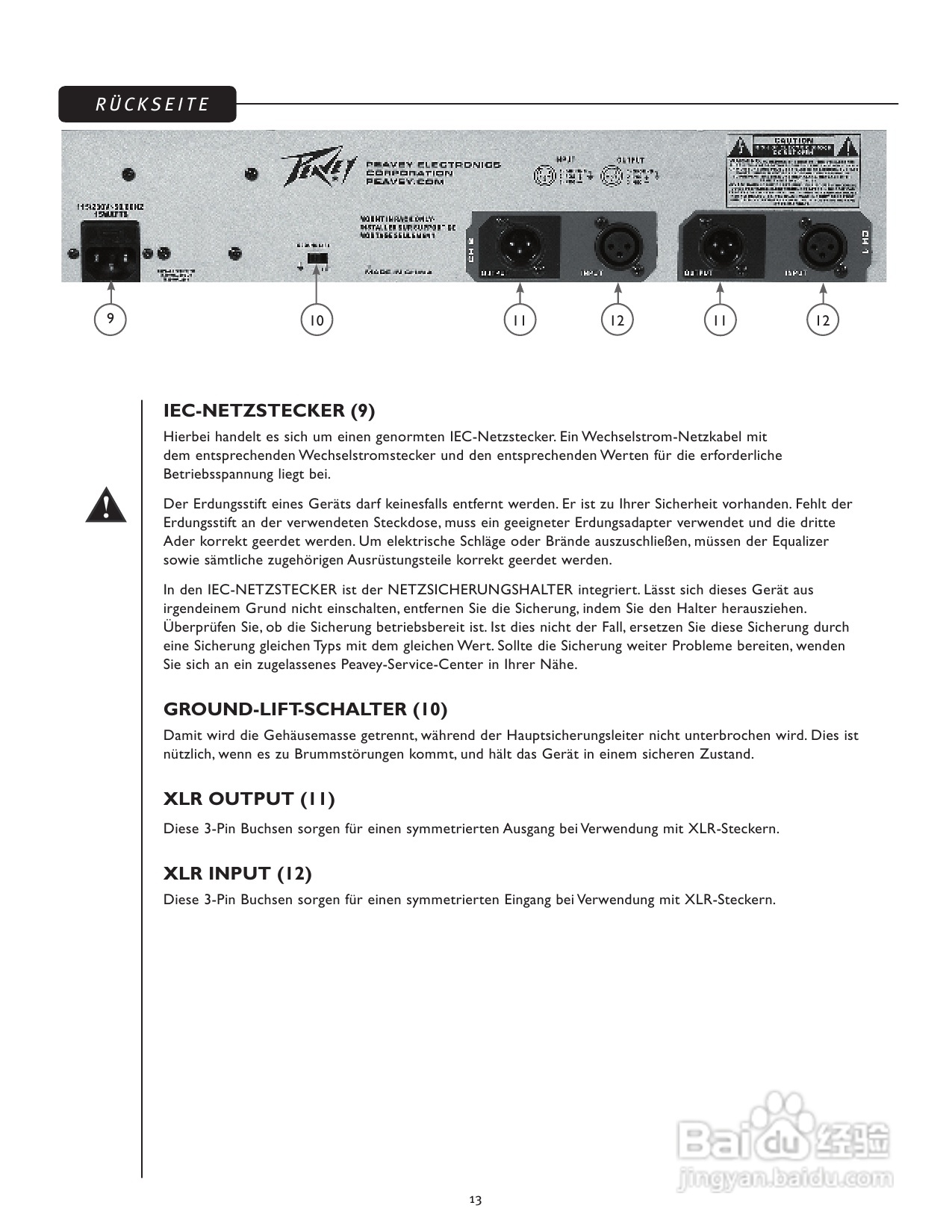 百威PV 231EQ Graphic Equalizer音响 说明书:[1]