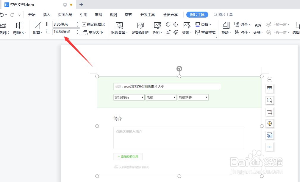 word文档怎么排版图片大小