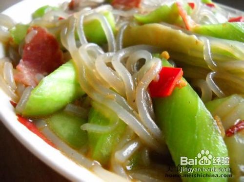 香肚丝瓜炒薯粉