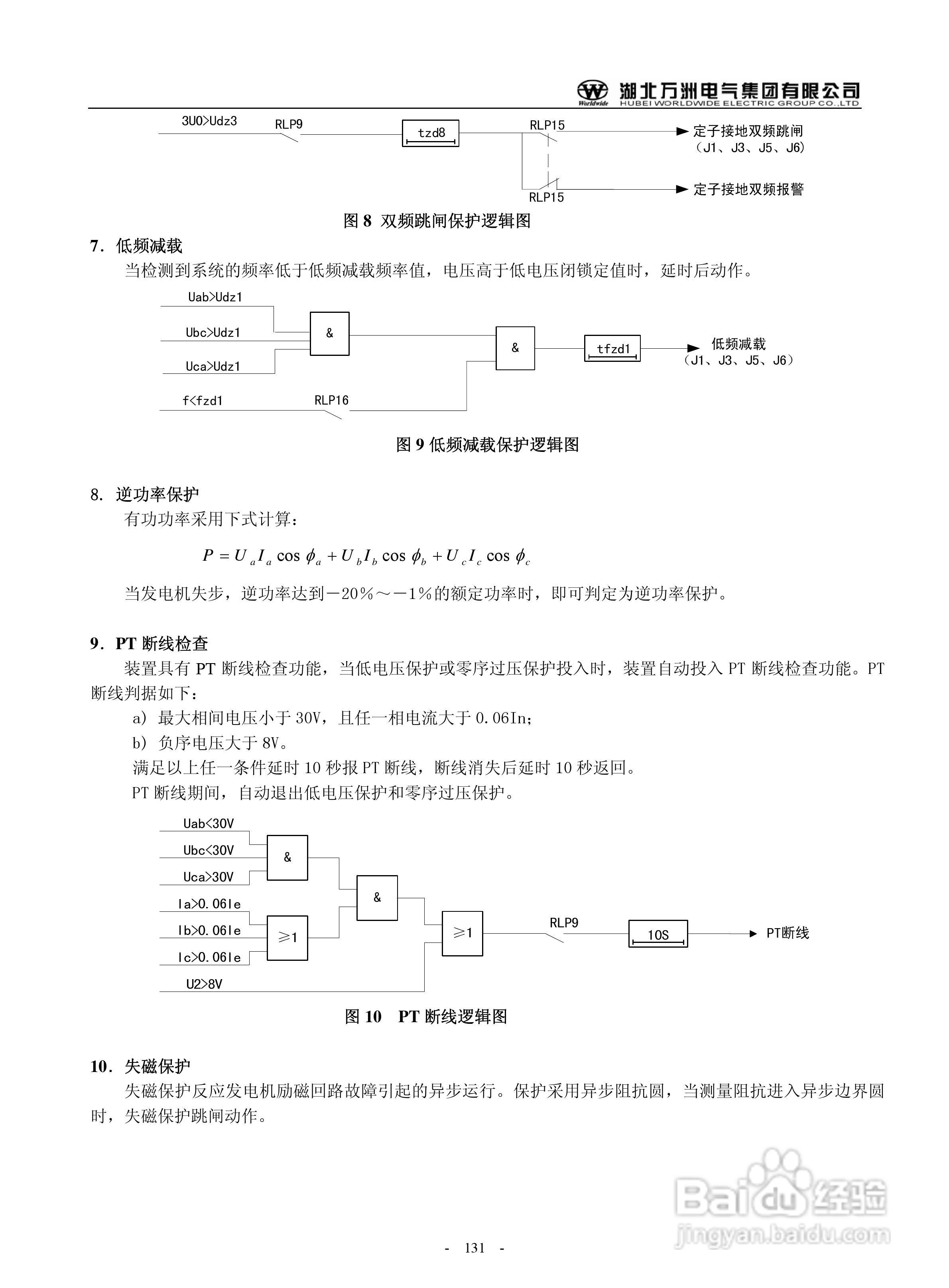 万洲WZB-2683-7000微机发电机就接地保护装置使用说明:[14]