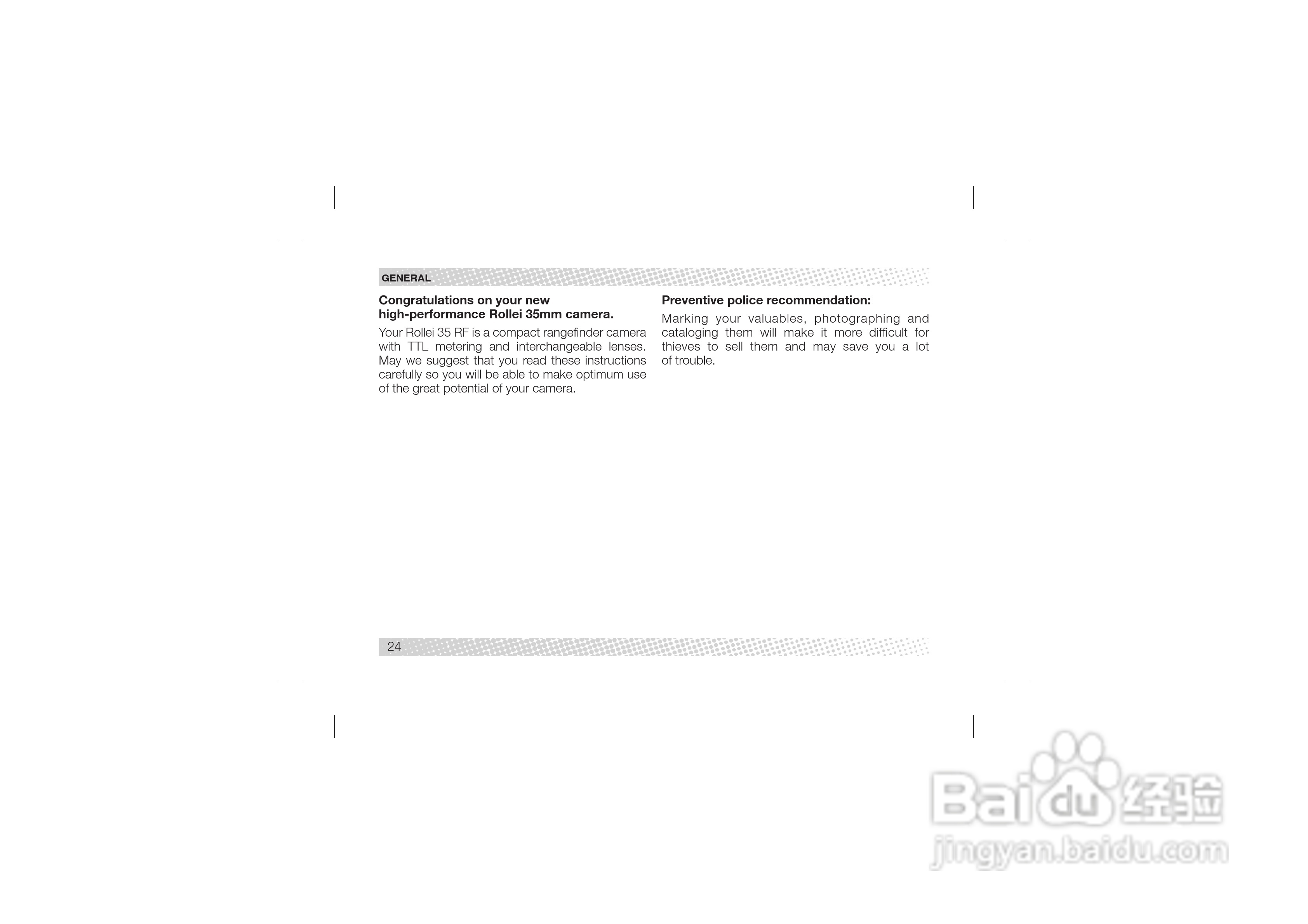 Rollei 35 RF型数码相机说明书:[3]
