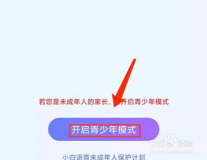 手机小白语音app怎样开启青少年模式