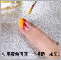 美甲教程怎么用甲油涂美甲花式彩虹