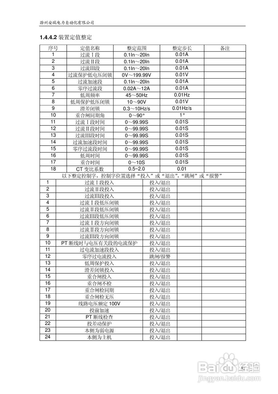 安瑞FSA-3152A备用电源自投装置技术说明书:[4]