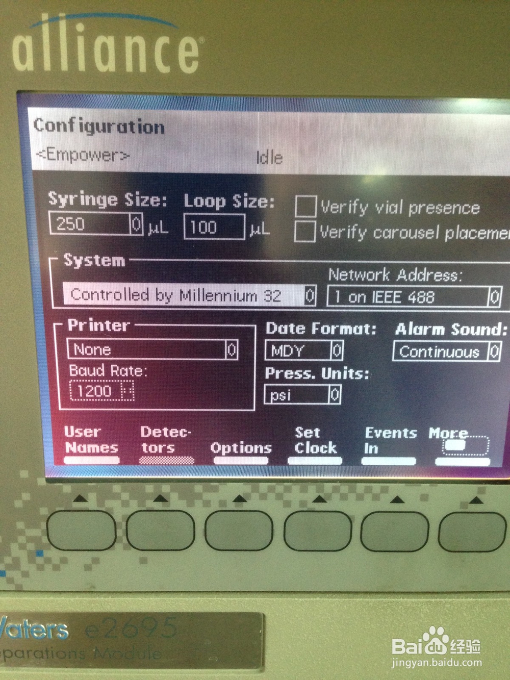 waters e2695监测器按钮灰色的解决方法
