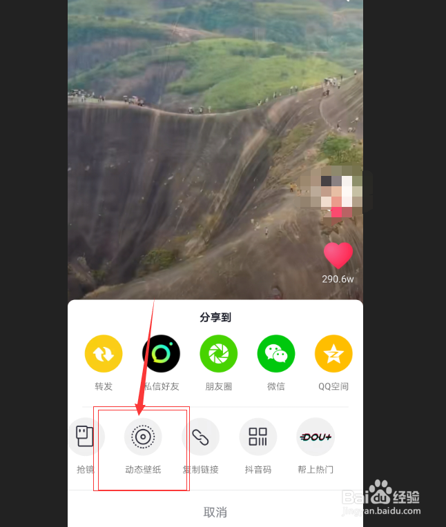 手机抖音怎样设置动态壁纸