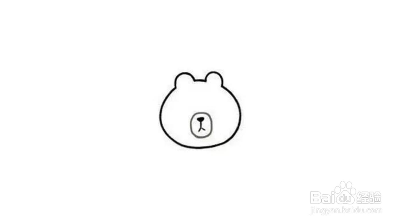 可爱布朗熊简笔画画法分解