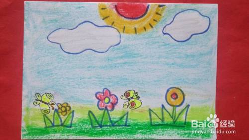 蓝天白云简笔画图片 百度经验