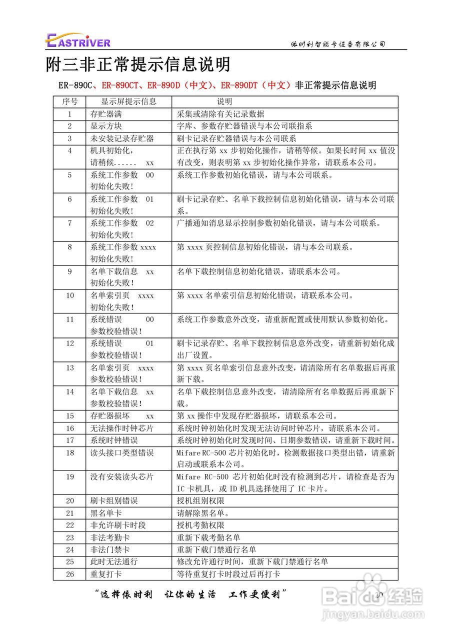 依时利ER-890系列考勤门禁机说明书:[3]