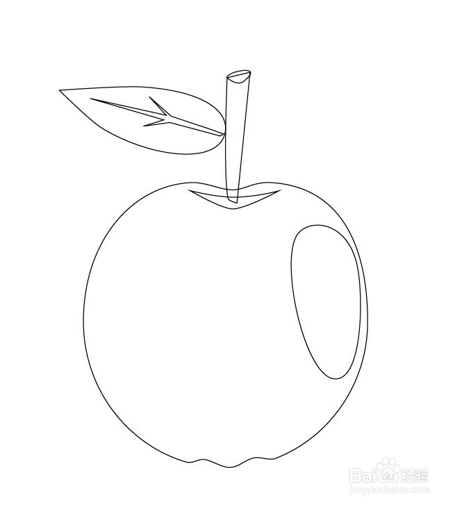 ai如何绘制一个矢量的苹果