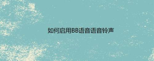 如何启用BB语音语音铃声