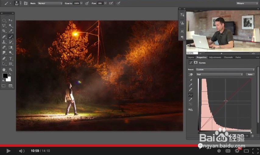 给照片添加上线性光照效果