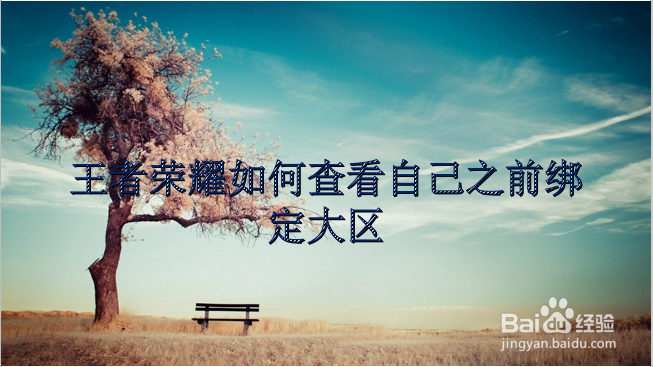 王者荣耀如何查看自己之前绑定大区