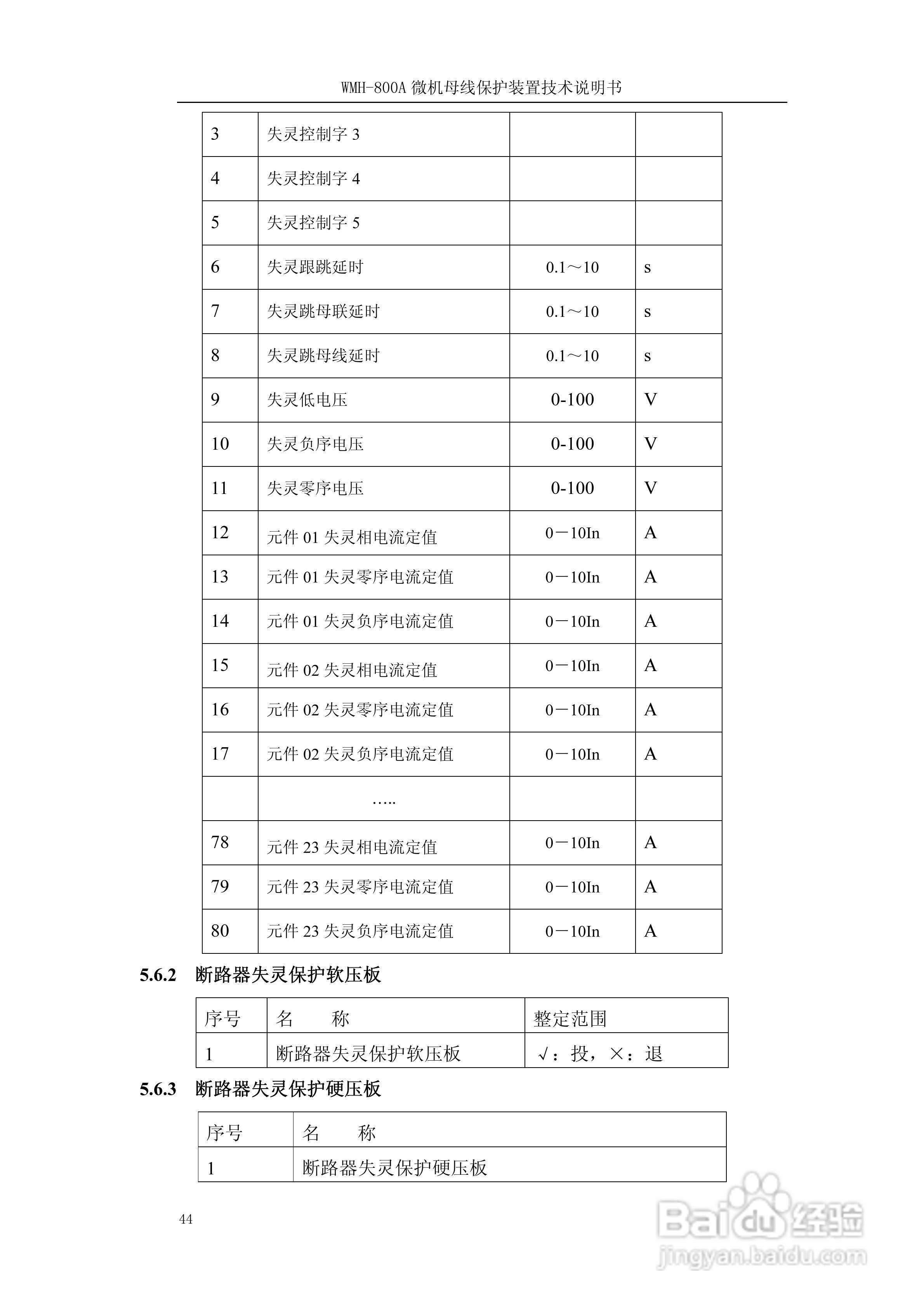 WMH-800A母线保护装置使用说明书:[5]