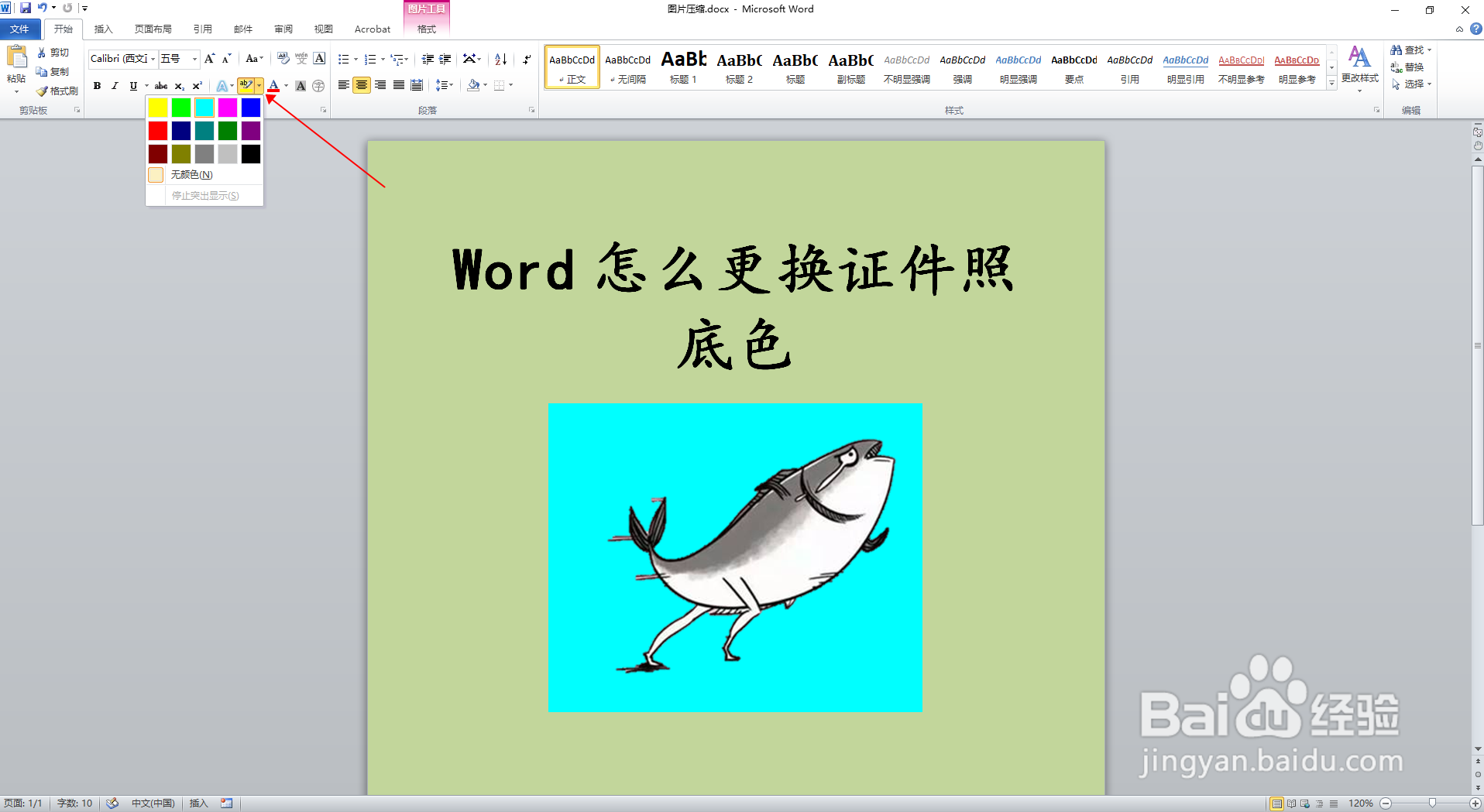 Word怎么更换证件照底色