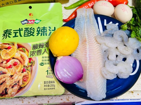 泰式酸辣捞汁虾仁巴沙鱼