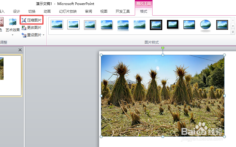 如何利用ppt压缩图片的大小