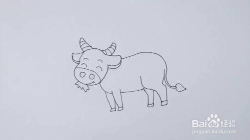 吃草的牛怎么画