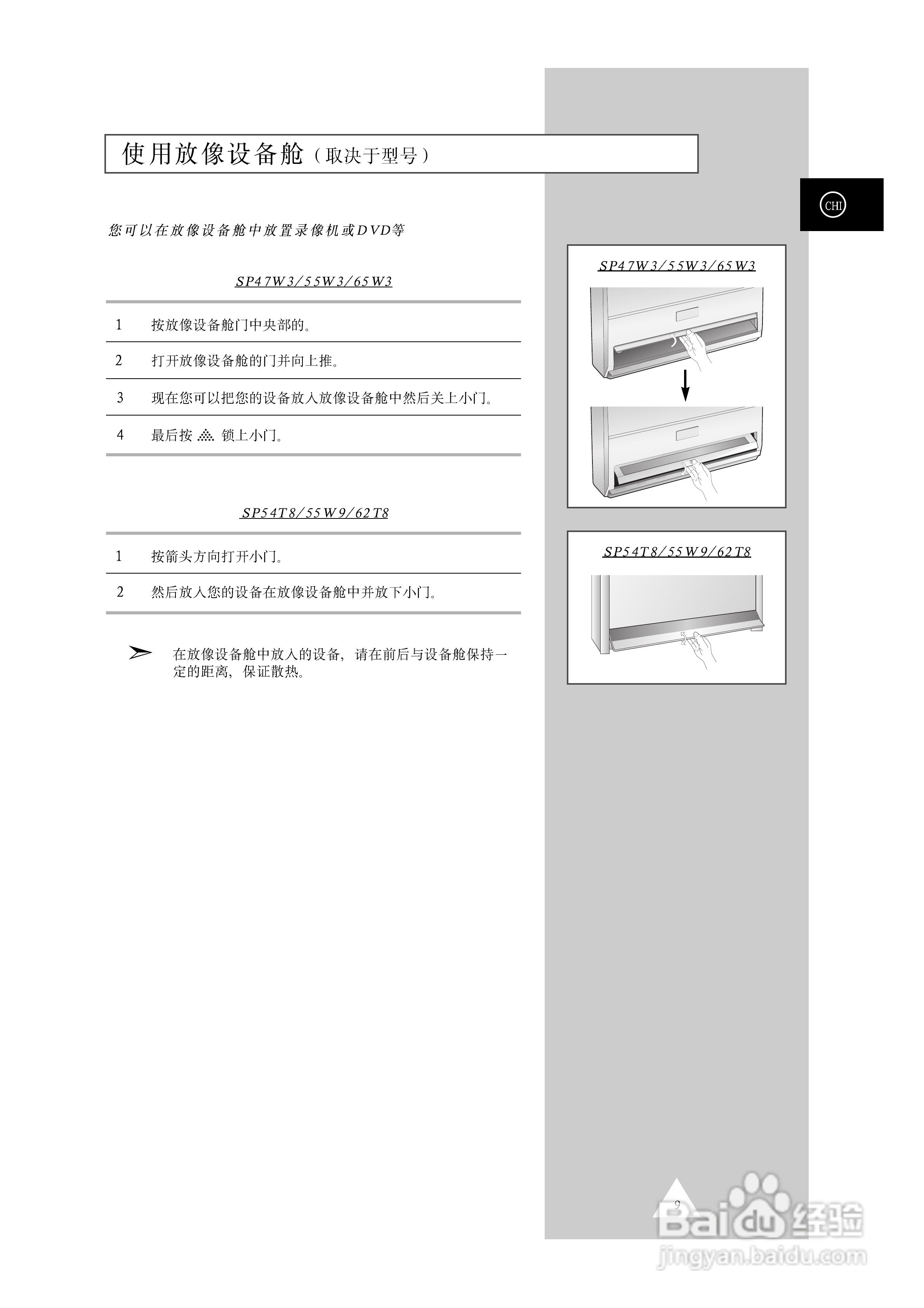 三星SP42W5背投影彩色电视机使用说明书:[1]