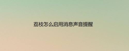 荔枝怎么启用消息声音提醒