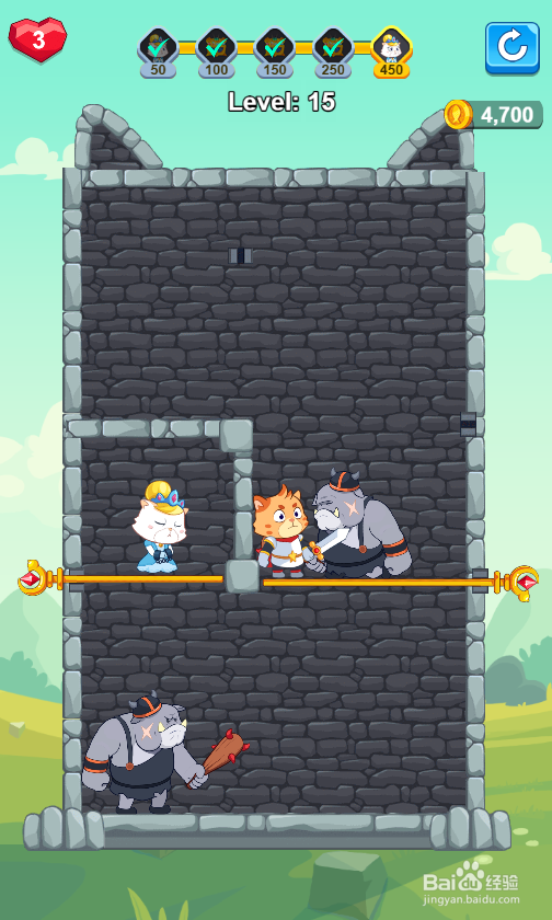 怎样通过Super Kitty Rescue的Level 15?