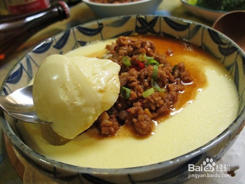 酒香肉末蒸蛋