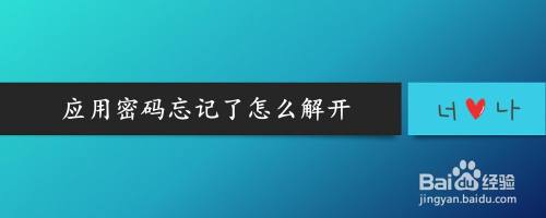 应用密码忘记了怎么解开