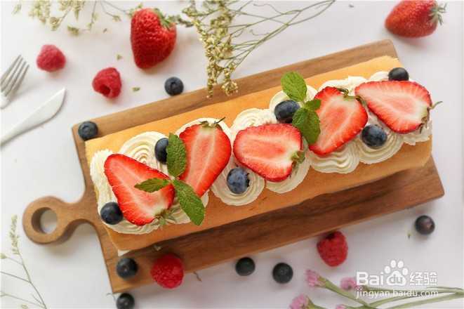 草莓蛋糕卷的步骤