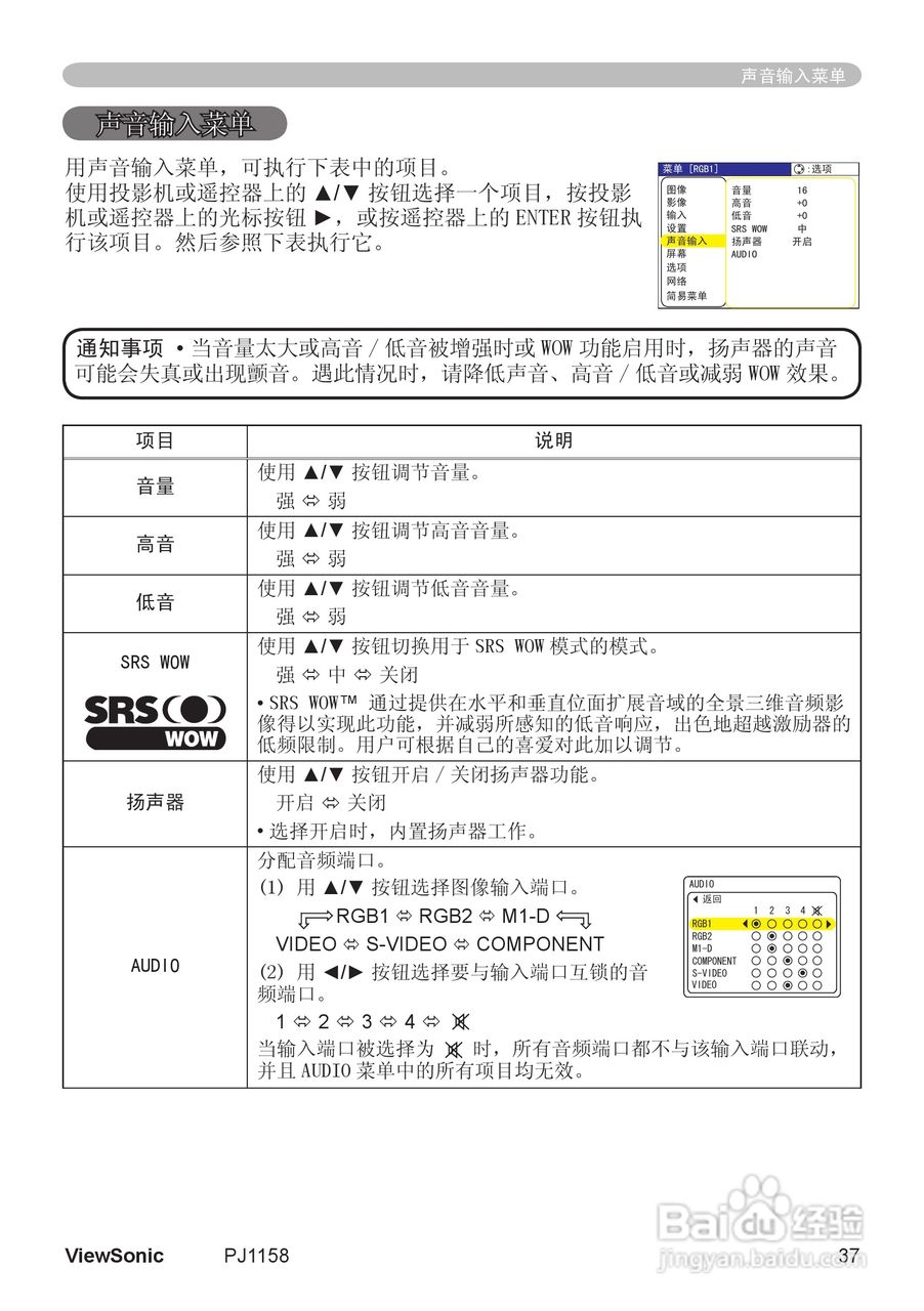 优派PJ1158投影机使用说明书:[5]