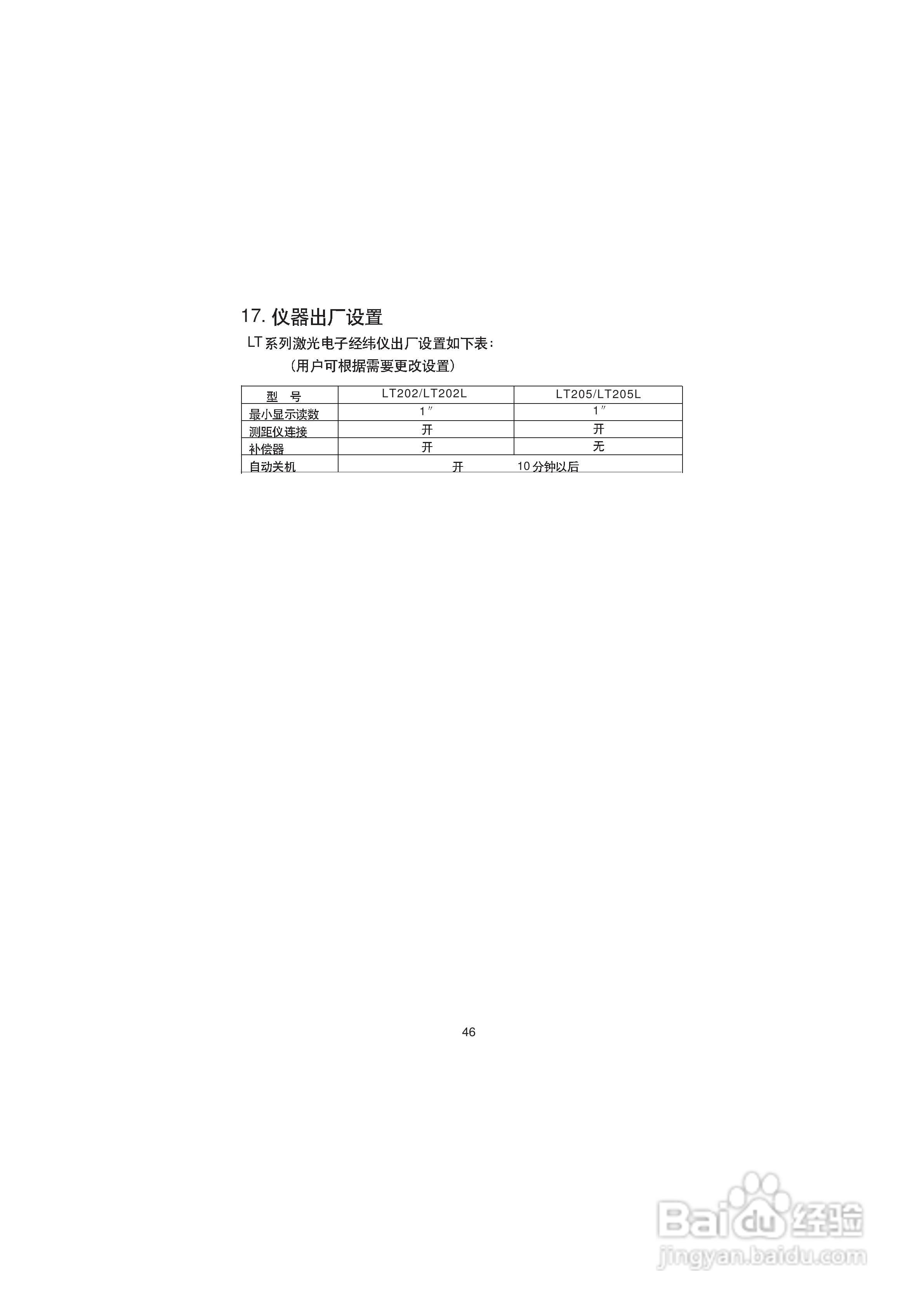 一光电子经纬仪LT205使用说明书:[6]