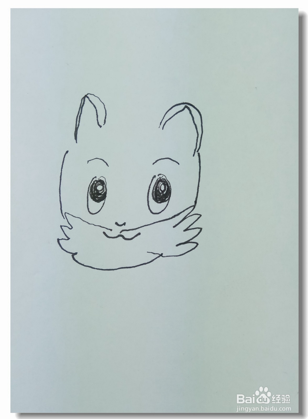 怎样画钢笔画“摸脸猫”