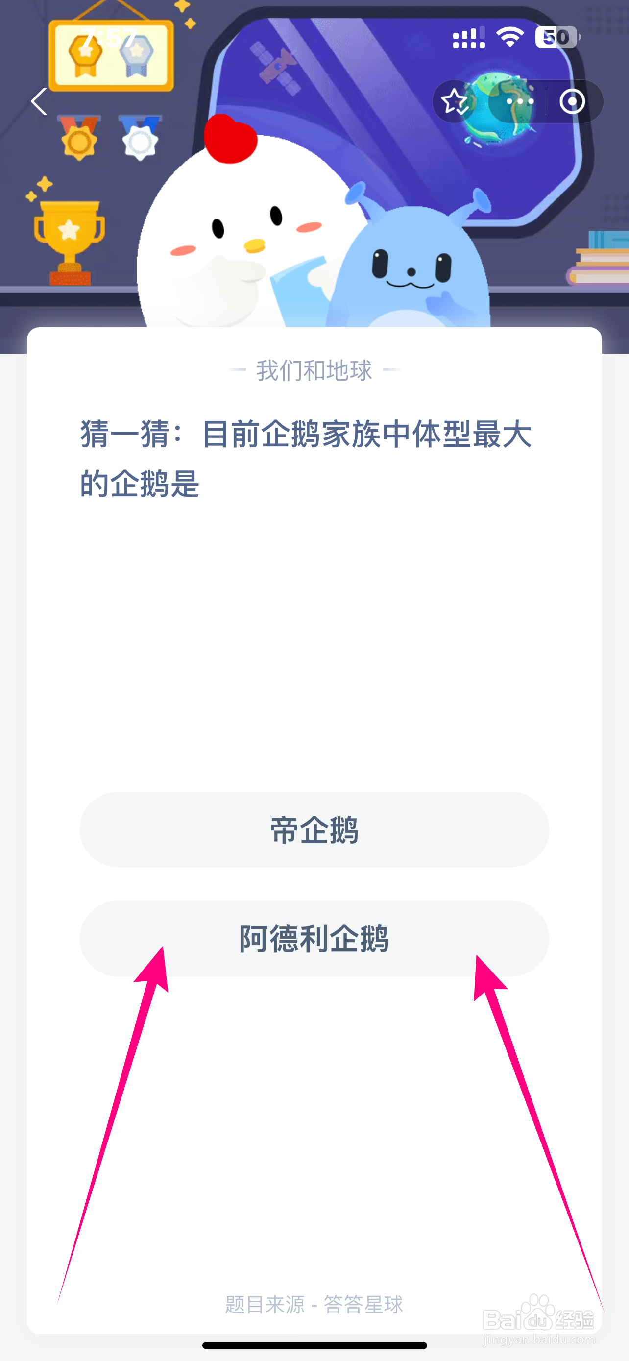 蚂蚁庄园9.4目前企鹅家族中体型最大的企鹅是?